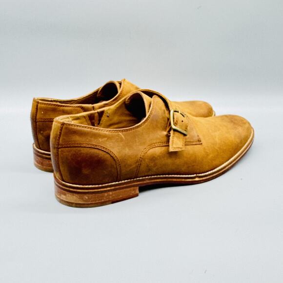 J Shoes Mens 9 Brown Leather Templar Monk Strap Loafers Dress Slip On Classic main image 9